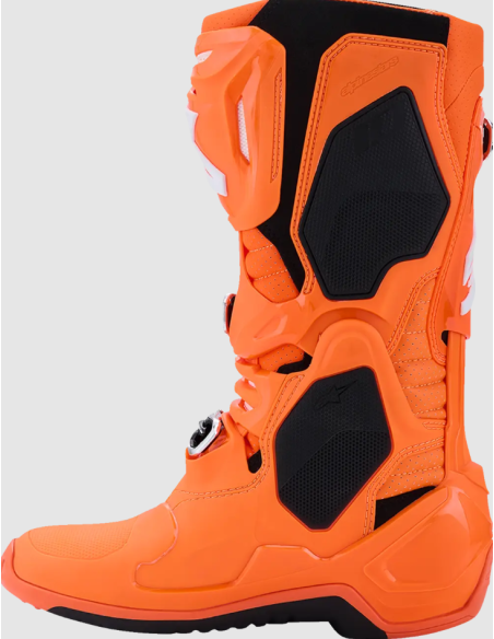 ALPINESTARS TECH 10 SUPERVENTED BLACK/WHITE/FLUORESCENT ORANGE CROSS MOTO BOOTS