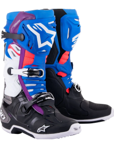 ALPINESTARS TECH 10 SUPERVENTED BLACK/BLUE/WHITE CROSS MOTO BOOTS