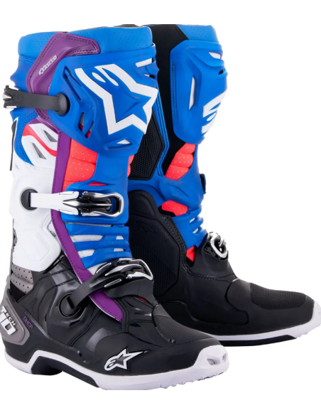 ALPINESTARS МОТОБОТИНКИ TECH 10 SUPERVENTED BLACK/BLUE/WHITE CROSS