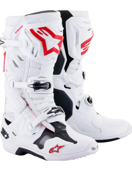 ALPINESTARS TECH 10 SUPERVENTED RED/WHITE CROSS MOTO BOOTS