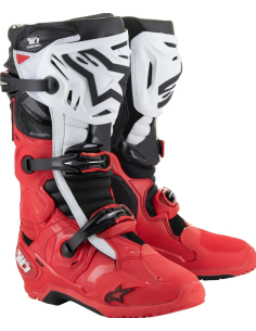 ALPINESTARS TECH 10 ENDURO BLACK/WHITE/BRIGHT RED KROSINIAI MOTO BATAI