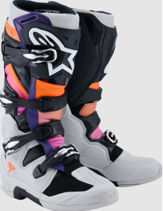 ALPINESTARS TECH 7 BLACK/MAGENTA/FLUO ORANGE/LIGHT GREY CROSS MOTO BOOTS
