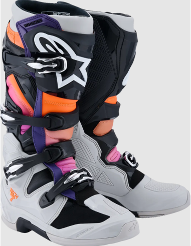ALPINESTARS TECH 7 BLACK/MAGENTA/FLUO ORANGE/LIGHT GREY CROSS MOTO BOOTS