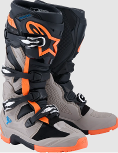 ALPINESTARS TECH 7 ENDURO BLACK/FLUORESCENT ORANGE/WARM GRAY КРОССОВЫЕ МОТОБОТИНКИ