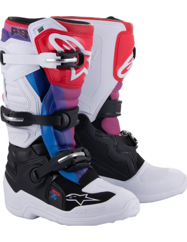 ALPINESTARS ДЕТСКИЕ МОТОБОТИНКИ TECH 7S BLACK/WHITE/RAINBOW CROSS