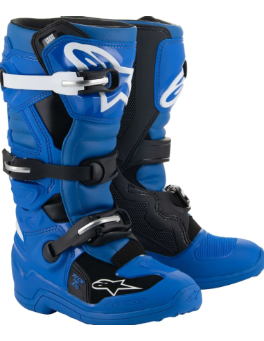 ALPINESTARS KIDS TECH 7S BLACK/BLUE/WHITE CROSS MOTO SHOES