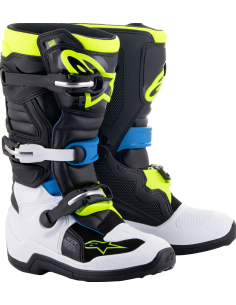 ALPINESTARS KIDS TECH 7S BLACK/BLUE/WHITE CROSS MOTO SHOES