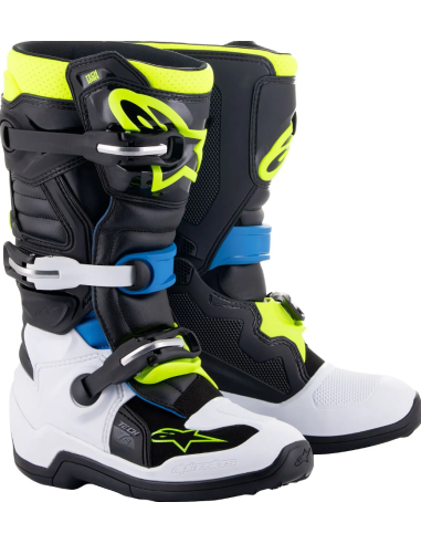 ALPINESTARS ДЕТСКИЕ КРОССОВКИ TECH 7S ЧЕРНЫЙ/СИНИЙ/БЕЛЫЙ/ЖЕЛТЫЙ