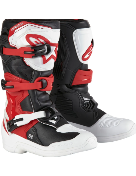 ALPINESTARS ДЕТСКИЕ КРОССОВКИ TECH 3S BLACK/RED/WHITE CROSS MOTO SHOES