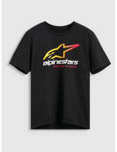 ALPINESTARS ЧЕРНАЯ ФУТБОЛКА С ВЫВЕРЕННЫМ РИСУНКОМ