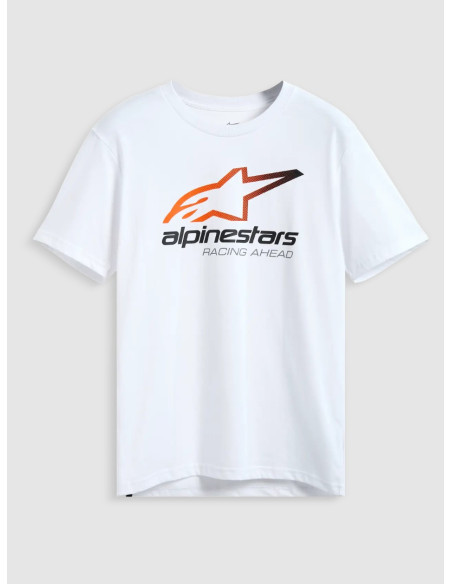 ALPINESTARS БЕЛАЯ ФУТБОЛКА С ВЫВЕРЕННЫМ РИСУНКОМ
