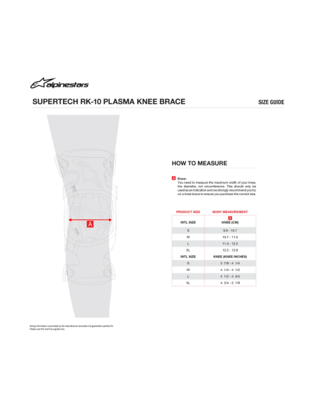 ALPINESTARS SUPERTECH RK-10 PLASMA BRACES ROAD MOTORCYCLE PROTECTION