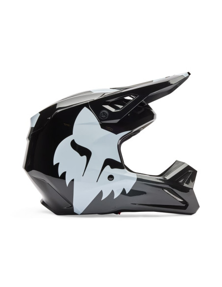 FOX CHILDREN'S V1 SHIELD BLACK CROSS MOTO HELMET