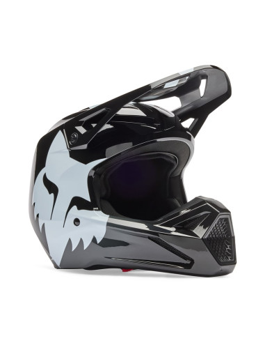 FOX CHILDREN'S V1 SHIELD BLACK CROSS MOTO HELMET