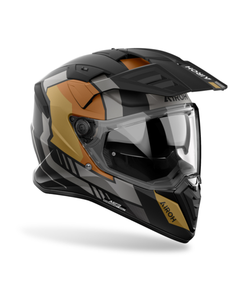 AIROH BANDIT HORN GOLD MATT ADVENTURE MOTO HELMET