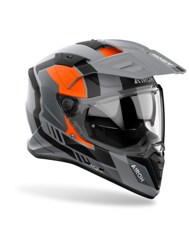 AIROH BANDIT HORN ORANGE MATT ADVENTURE MOTO ŠALMAS