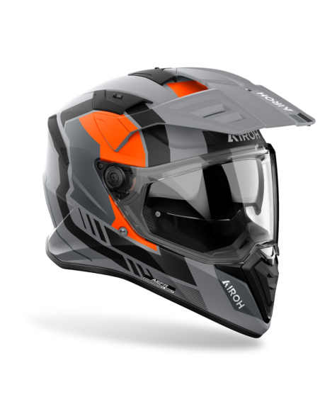 AIROH BANDIT HORN ORANGE MATT ADVENTURE MOTO ŠALMAS