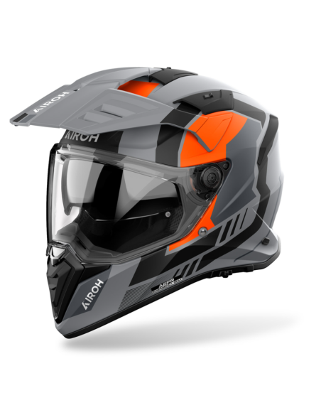 AIROH BANDIT HORN ORANGE MATT ADVENTURE MOTO HELMET