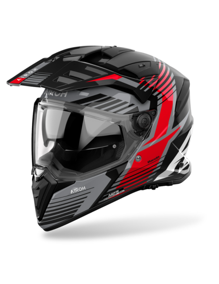 AIROH BANDIT SPICY RED GLOSS ADVENTURE MOTO HELMET