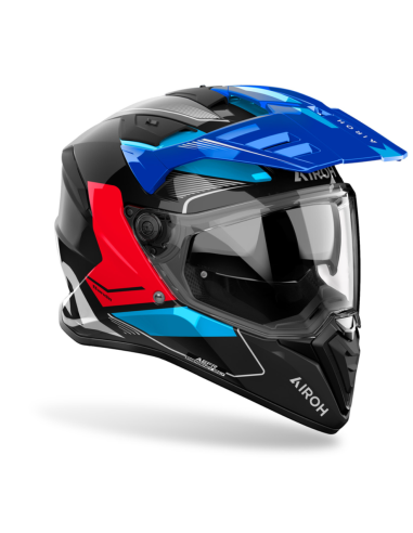 AIROH BANDIT TUNE BLUE/RED GLOSS ADVENTURE MOTO HELMET