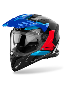 AIROH BANDIT TUNE BLUE/RED GLOSS ADVENTURE MOTO HELMET