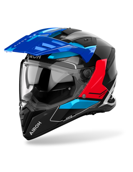 AIROH BANDIT TUNE BLUE/RED GLOSS ADVENTURE MOTO HELMET