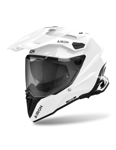 AIROH COMMANDER 2 WHITE GLOSS ADVENTURE MOTO HELMET