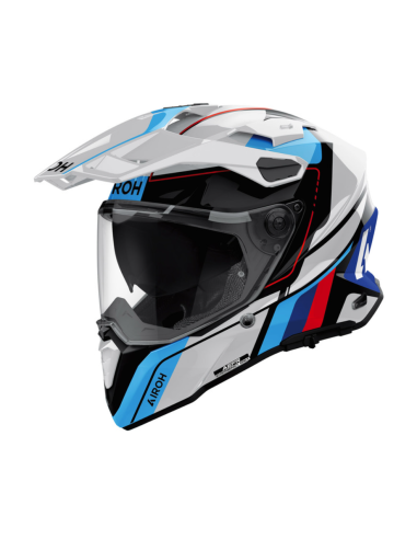 AIROH COMMANDER 2 SKIP WHITE/RED GLOSS ADVENTURE MOTO HELMET