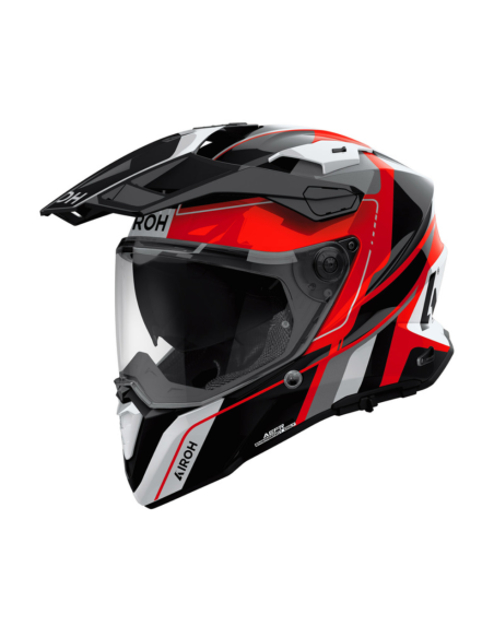 AIROH COMMANDER 2 SKIP RED GLOSS ADVENTURE MOTO HELMET