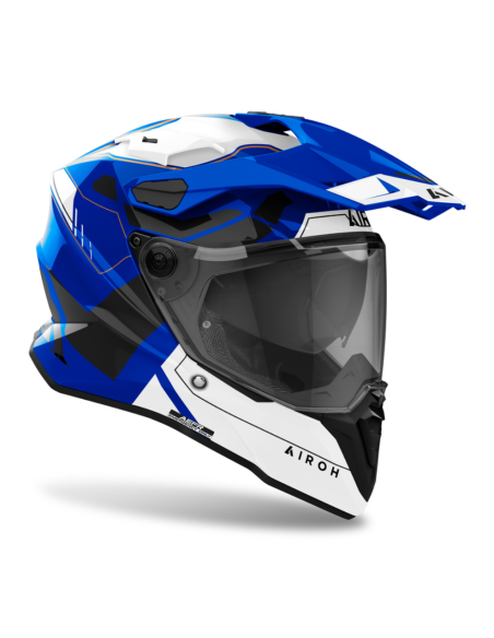 AIROH COMMANDER 2 REVEAL BLUE GLOSS ADVENTURE MOTO HELMET