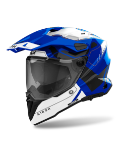 AIROH COMMANDER 2 REVEAL BLUE GLOSS ADVENTURE MOTO ŠALMAS