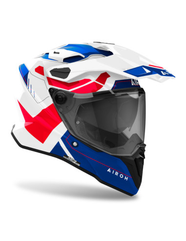 AIROH COMMANDER 2 REVEAL BLUE/RED GLOSS ADVENTURE MOTO HELMET