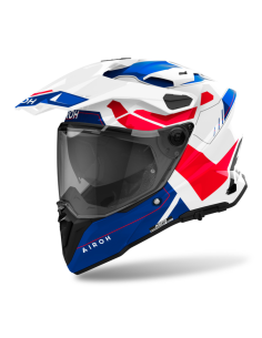 AIROH COMMANDER 2 REVEAL BLUE/RED GLOSS ADVENTURE MOTO ŠALMAS
