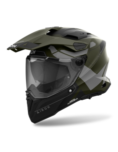 AIROH COMMANDER 2 REVEAL MILITARY GREEN MATT ADVENTURE MOTO HELMET