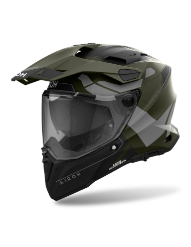 AIROH COMMANDER 2 REVEAL MILITARY GREEN MATT ADVENTURE MOTO HELMET