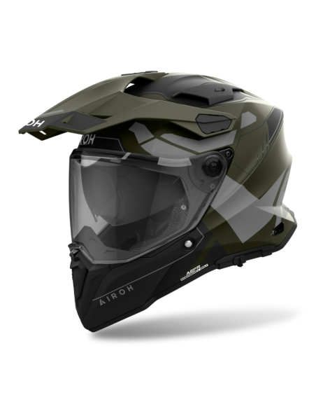 AIROH COMMANDER 2 REVEAL MILITARY GREEN MATT ADVENTURE MOTO HELMET