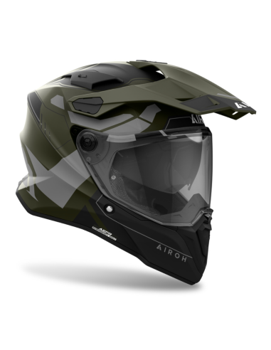 AIROH COMMANDER 2 REVEAL MILITARY GREEN MATT ADVENTURE MOTO HELMET