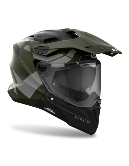 AIROH COMMANDER 2 REVEAL MILITARY GREEN MATT ADVENTURE MOTO HELMET