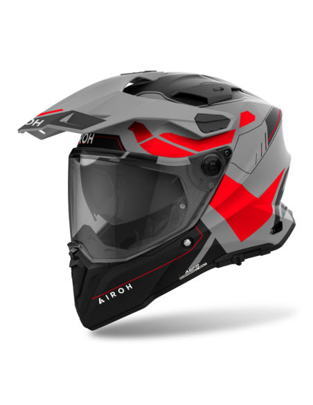 AIROH COMMANDER 2 REVEAL RED FLUO MATT ADVENTURE MOTO HELMET