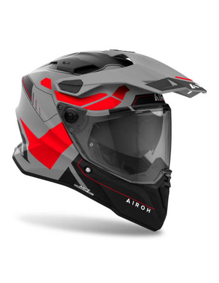 AIROH COMMANDER 2 REVEAL RED FLUO MATT ADVENTURE MOTO HELMET