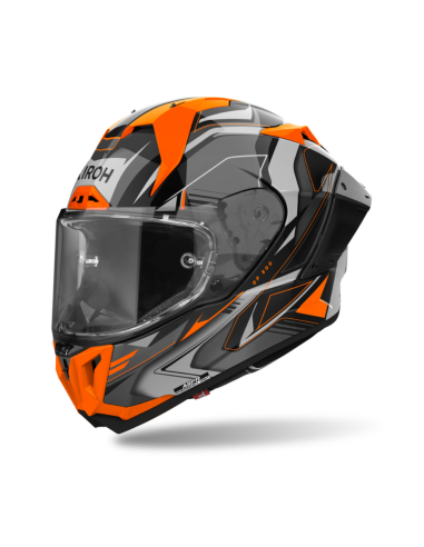 AIROH GP 800 MUST ORANGE GLOSS UŽDARAS MOTO ŠALMAS