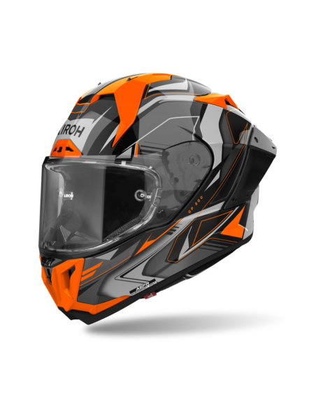 AIROH GP 800 MUST ORANGE GLOSS UŽDARAS MOTO ŠALMAS