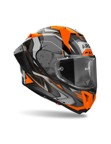 AIROH GP 800 MUST ORANGE GLOSS UŽDARAS MOTO ŠALMAS