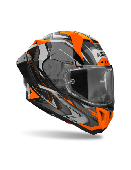 AIROH GP 800 MUST ORANGE GLOSS UŽDARAS MOTO ŠALMAS
