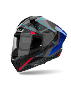 AIROH MATRYX ROCKET BLUE/RED GLOSS UŽDARAS MOTO ŠALMAS