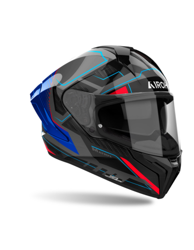AIROH MATRYX ROCKET BLUE/RED GLOSS INDOOR MOTORCYCLE HELMET