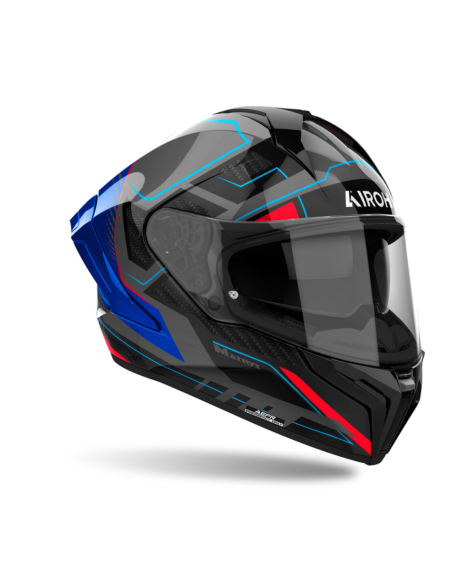 AIROH MATRYX ROCKET BLUE/RED GLOSS INDOOR MOTORCYCLE HELMET