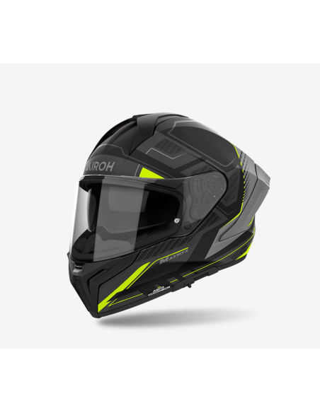 AIROH MATRYX ROCKET YELLOW MATT CLOSED MOTO HELMET