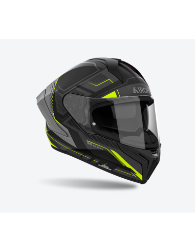 AIROH MATRYX ROCKET YELLOW MATT CLOSED MOTO HELMET