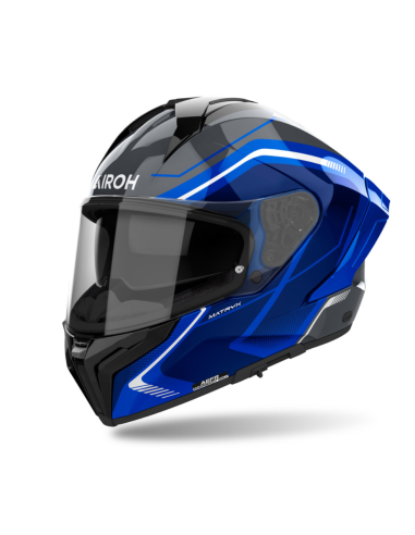 AIROH MATRYX WIDE BLUE GLOSS CLOSED MOTORCYCLE HELMET